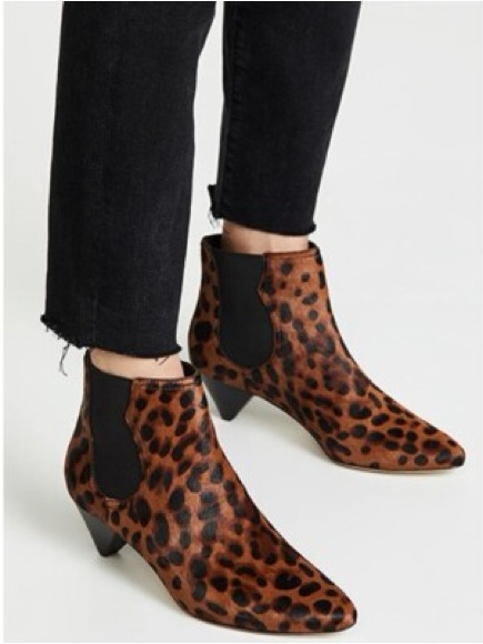 Joie Leopard Print Ankle Boots